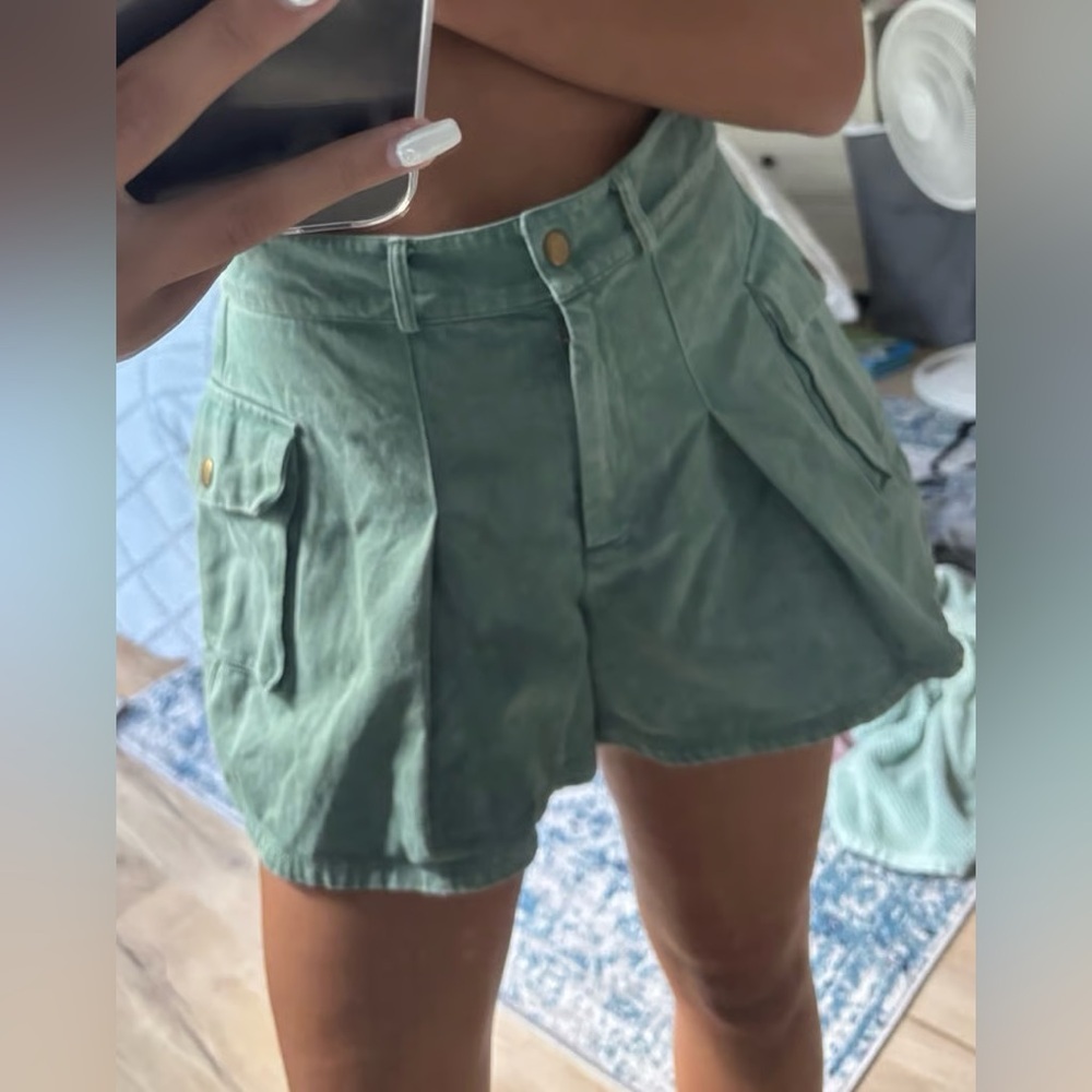 NEW RAMY BROOK PLEATED CARGO SHORT GREEN SIZE 16